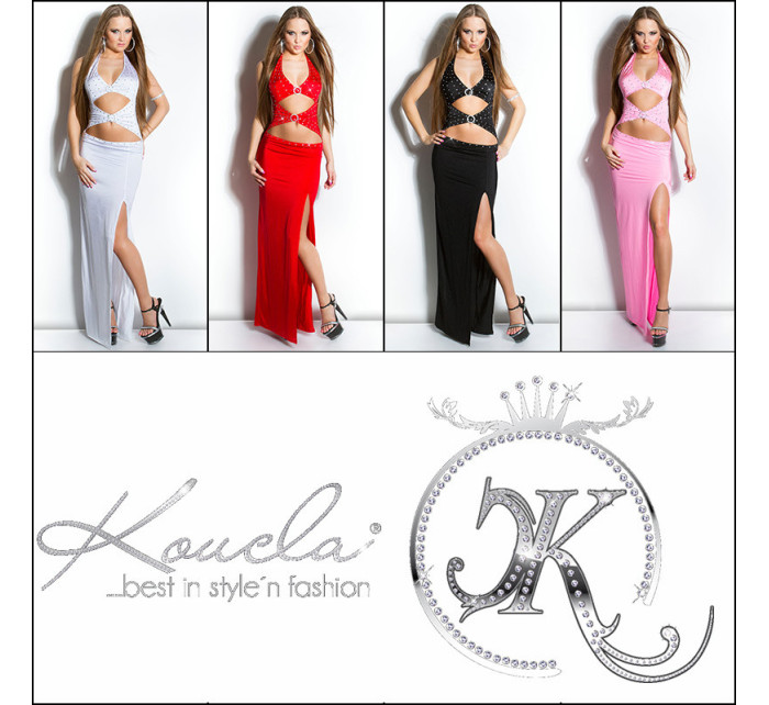 Sexy KouCla Neckdress belly+backless+ rhinestones