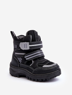 Detské zateplené topánky so suchým zipsom Black Big Star