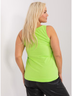 Svetlo zelená Dámske bavlnené tričko Plus veľkosť