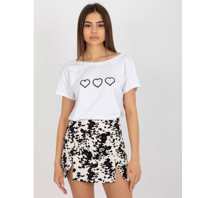 Čierno-biele dámske tričko s potlačou Amor RUE PARIS