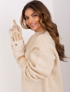 Béžové dotykové rukavice s pletenou izoláciou