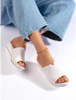 Exkluzívne biele dámske ponožky na klinoch