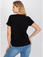 Čierne bavlnené tričko s aplikáciou