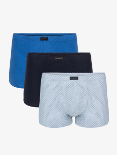 3-PACK Pánske boxerky ATLANTIC modrá/navy/šedá