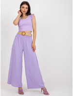 Svetlo fialové nohavice zo vzdušnej tkaniny