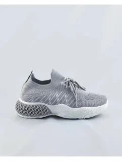 Šedé dámske azúrové sneakersy (JY21-2)