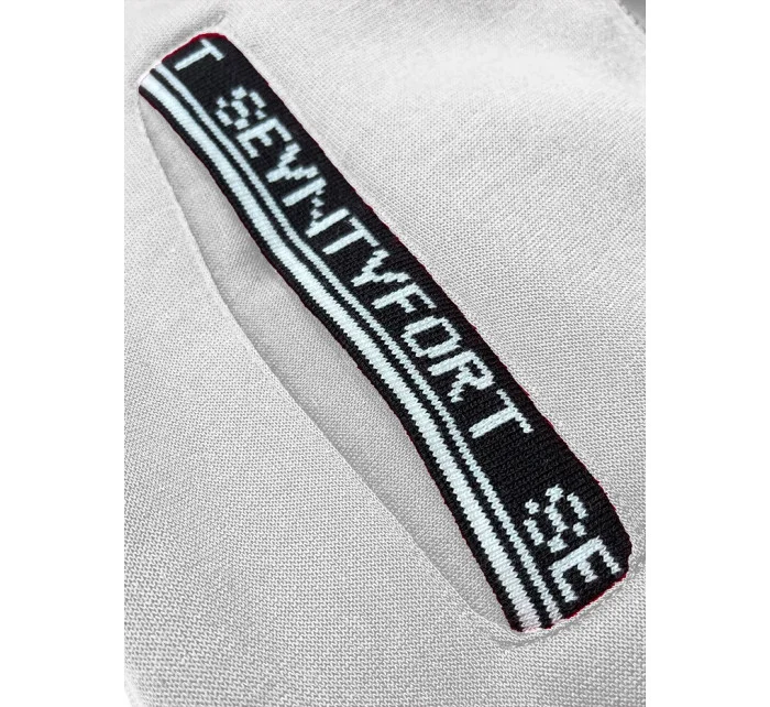 Svetlošedá dámska dlhá mikina na zips LHD (AMG-173)