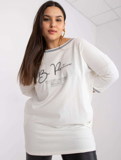 Ecru žerzejová tunika plus size s aplikací Blanche