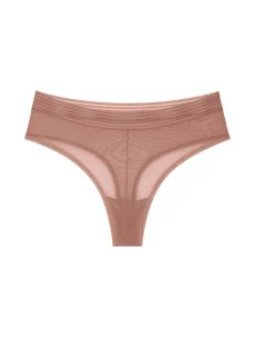Dámske nohavičky Tempting Sheer Highwaist String - TOASTED ALMOND - mandľová 6901 - TRIUMPH