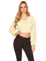 Sexy Crop longsleeve blouse sexy back
