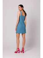 K159 Mini šaty bez ramienok - nebesky modré