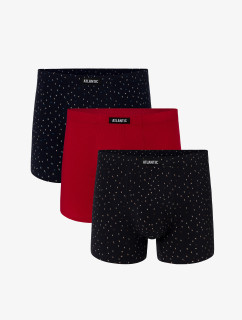 3-PACK Pánske boxerky ATLANTIC - tmavomodrá, červená, tmavomodrá