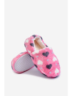 Detské zateplené papuče v srdcovej ružovej farbe Meyra