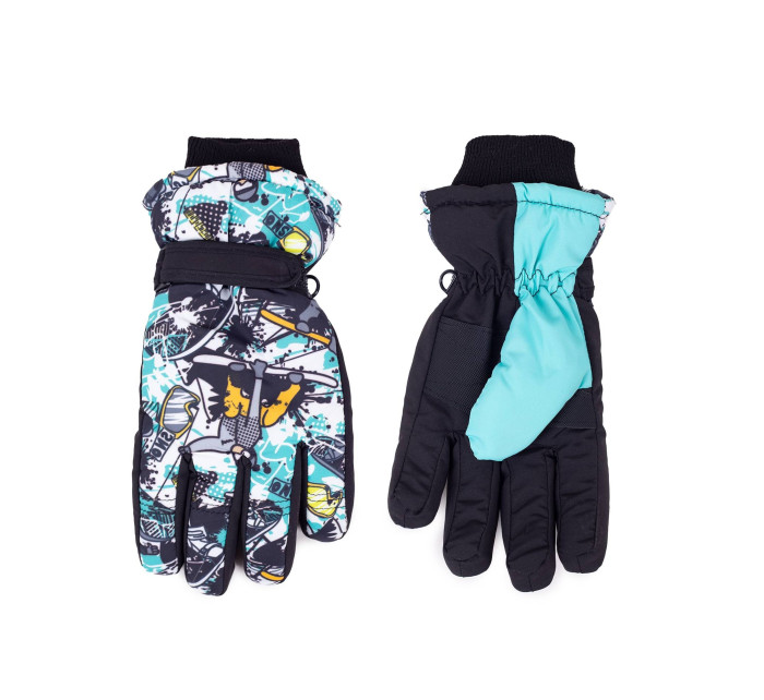 Yoclub Detské zimné lyžiarske rukavice REN-0299C-A150 Multicolour