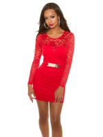 Sexy KouCla long sleeve model 19593664 dress with lace - Style fashion