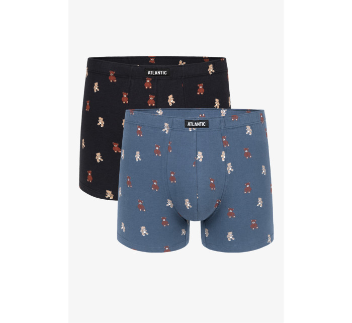 Pánske boxerky 2MH-061 2-pack Dark Blue / Jeans Pattern - Atlantic