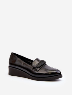 Dámské lakované boty Loafers Black Polike