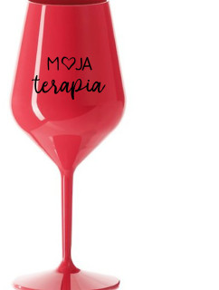 MOJA TERAPIA - červený nerozbitný pohár na víno 470 ml