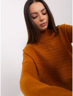 Svetlohnedý asymetrický vlnený sveter