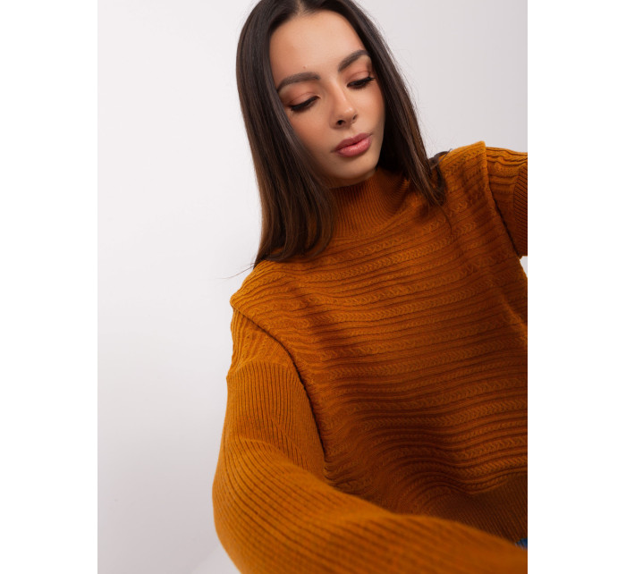 Svetlohnedý asymetrický vlnený sveter