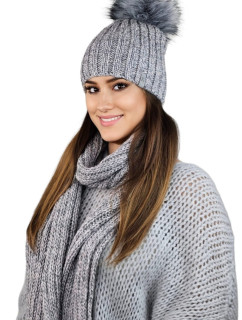 Hat&Scarf model 19138752 Světle šedá - Kamea