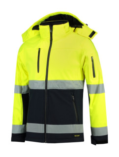 Dvojfarebná bunda EN ISO 20471 Softshell unisex fluorescenčná žltá