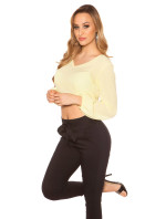 Sexy Crop longsleeve blouse sexy back