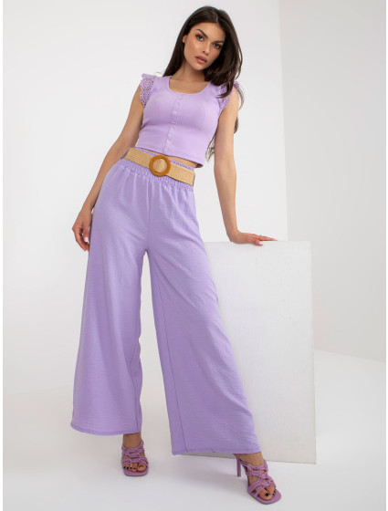 Svetlo fialové nohavice zo vzdušnej tkaniny