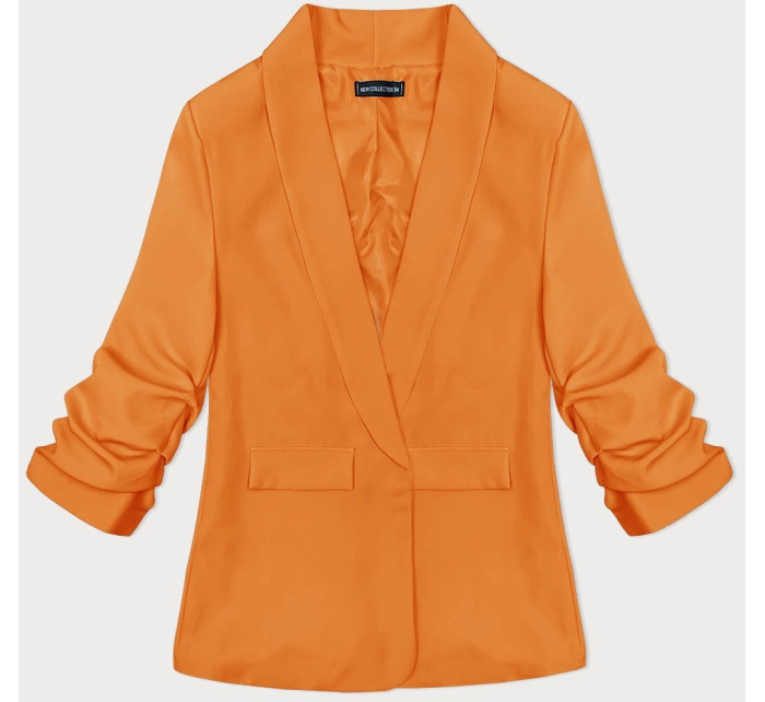 Tenké oranžové sako s nařasenými rukávy (22-356)