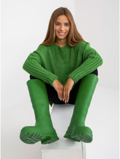 Zelený oversize sveter s vlnou OH BELLA