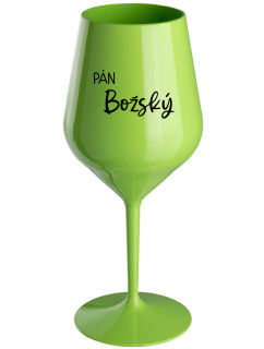 PÁN BOŽSKÝ - zelený nerozbitný pohár na víno 470 ml