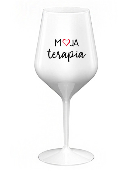 MOJA TERAPIA - biely nerozbitný pohár na víno 470 ml