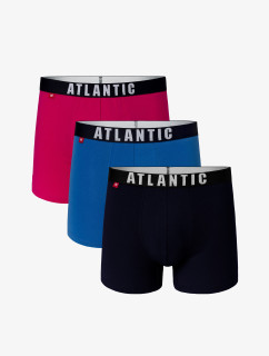 3-PACK Pánske boxerky ATLANTIC - ružová, modrá, námornícka