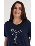 Dámske domáce šaty Flamingo tmavomodré - Vienetta