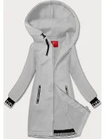 Svetlošedá dámska dlhá mikina na zips LHD (AMG-173)