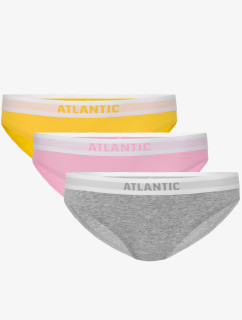 Dámske bikiny ATLANTIC 3Pack - žltá/ružová/svetlo šedá