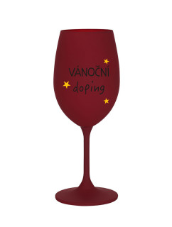 VÁNOČNÍ DOPING - bordo sklenice na víno 350 ml