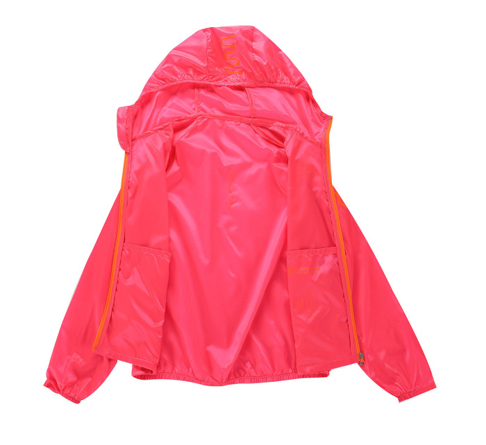 Detská ultraľahká bunda s nepremokavou úpravou ALPINE PRO BIKO neon knockout pink