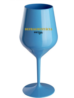 DEFRAGMENTÁCIA MOZGU - modrá nerozbitná sklenice na víno 470 ml