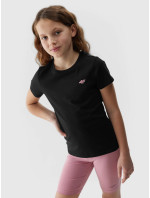Dievčenské jednofarebné tričko 4F - čierne