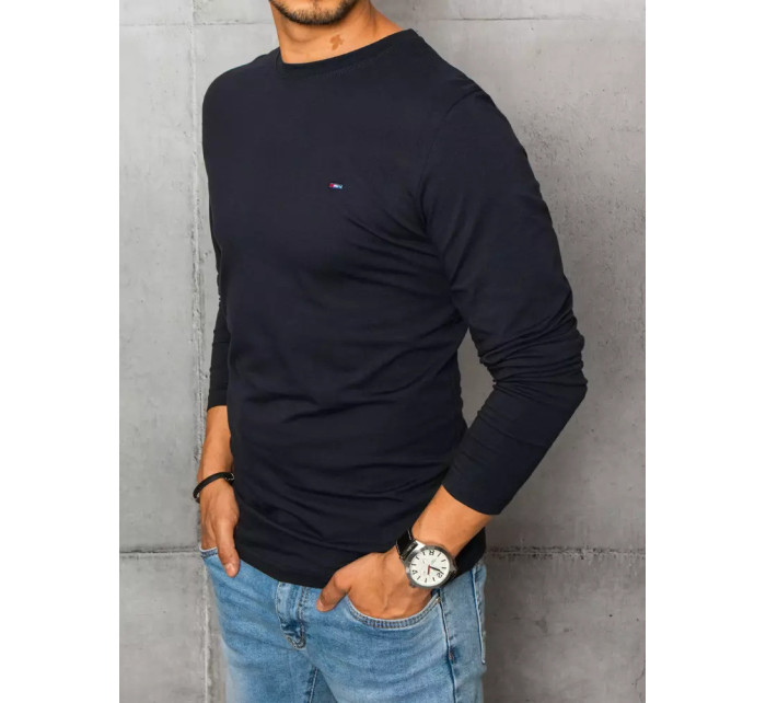 Pánske tričko s dlhým rukávom tmavomodré Dstreet LX0536