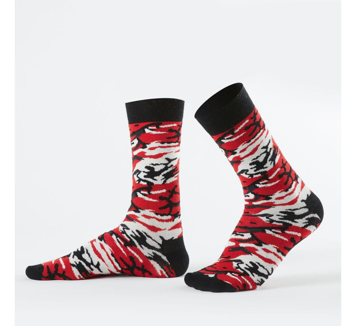 Červené kamuflážne pánske ponožky