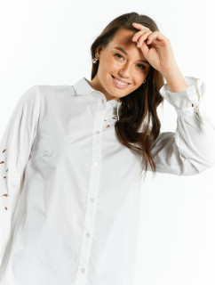 Halenky Dámská košile s model 20075205 výšivkou Bílá - Monnari
