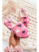 Detské zateplené papuče v srdcovej ružovej farbe Meyra
