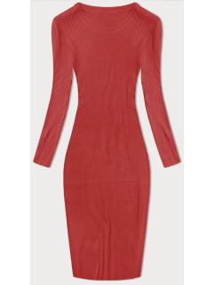 Červené tužkové šaty s dlouhými rukávy model 20082465 - NEW COLLECTION