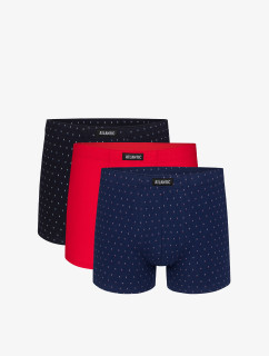 Pánske boxerky ATLANTIC 3Pack - tmavomodré/červené/modré