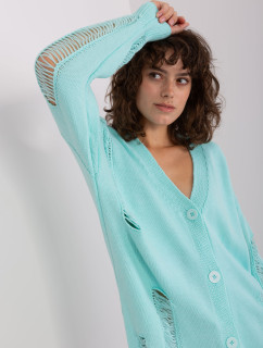 Dámský mint cardigan s vlnou