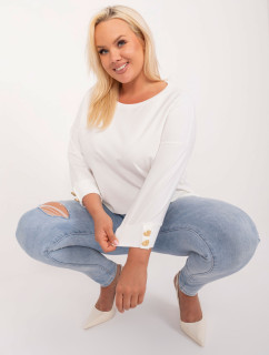 Ecru asymetrická blúzka plus size s rozparky