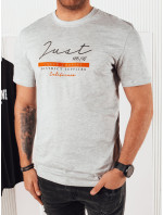 Šedé pánske tričko s potlačou Dstreet RX5424