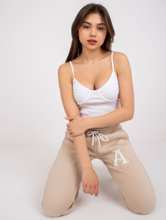 Bílý žebrovaný crop top Alla OCH BELLA